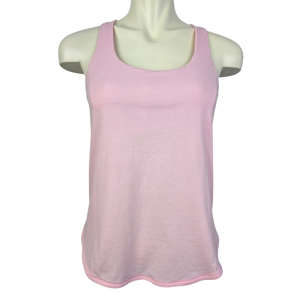Lululemon Womens Free To Be Tank Top Wild Light Pink Strappy Built-In Bra Size 6